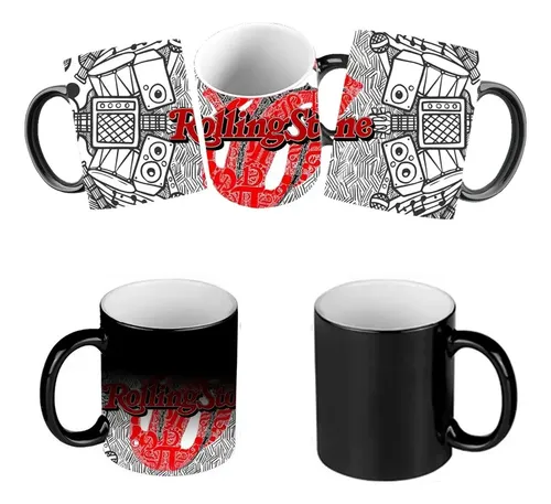 Taza Mágica Rock-the Rolling Stones Mick Jagger Negro The Rolling Stones Mick