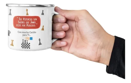 Taza Enlozada Día Del Ajedrez - Estrategias Y Reyes Blanco Regalo Día Del
