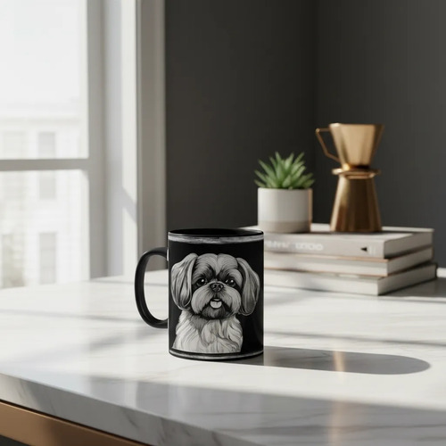 Taza Mágica Mascota Shih Tzu Elegancia Y Alegría Negro Mascota