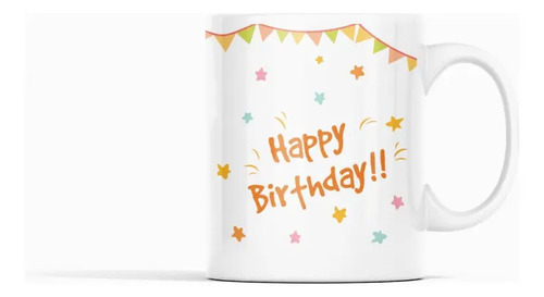 Taza Feliz Cumpleaños Ideal Para Celebrar Blanco
