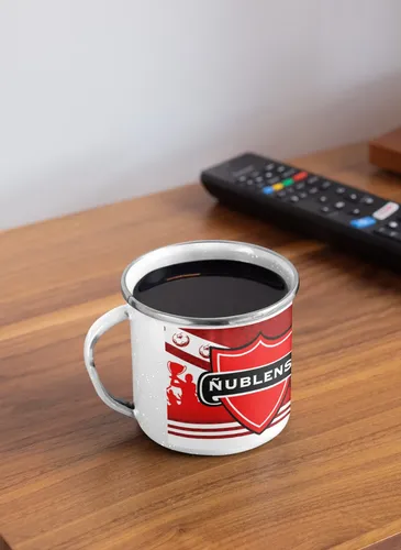 Taza Lechero Enlozado Club Deportivo Ñublense Fútbol Chile Blanco Regalo Club