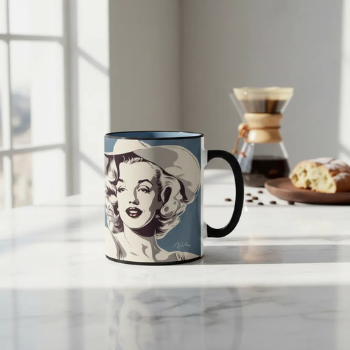 Taza Mágica Marilyn Monroe Elegancia Y Estilo Únicos Negro Moda