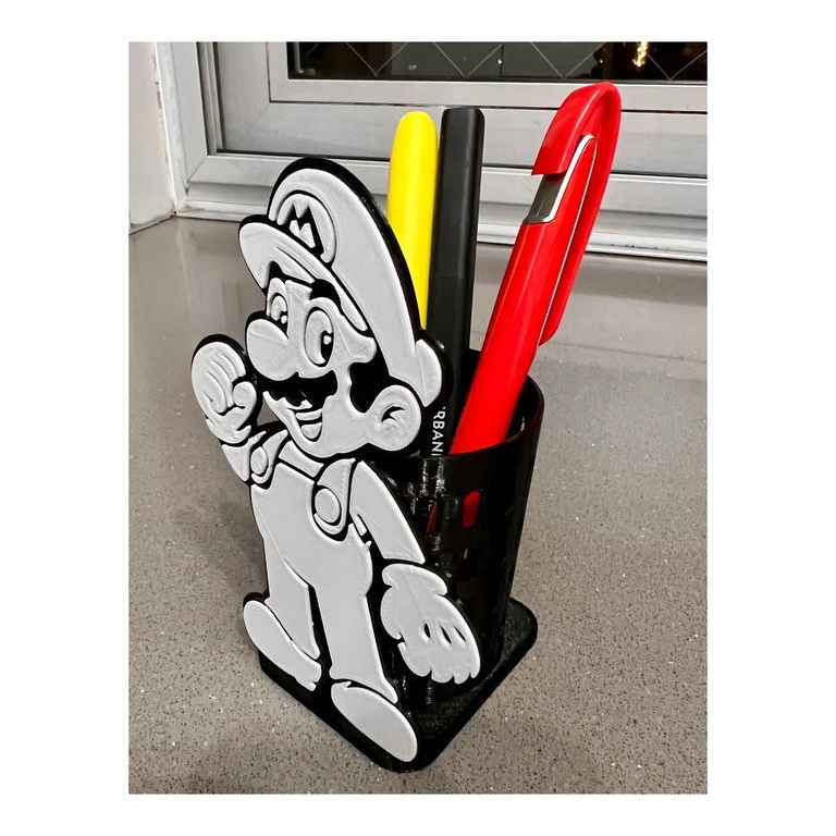 Lapicero Mario Bros Soporte Lápices Escritorio Gamer