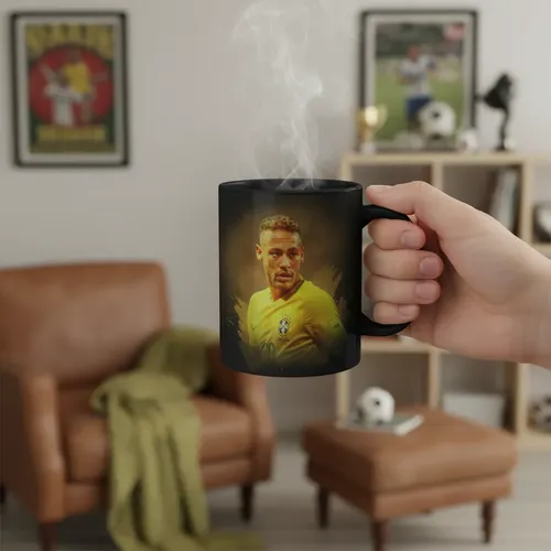 Taza Magica Neymar Jr Estrellas Del Futbol Negro Fútbol