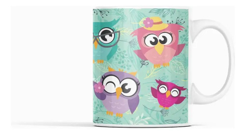 Taza Búho - Ideal Para El Hogar Y La Oficina Blanco