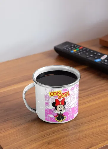 Taza Minnie Mouse Enlozada Estilo Y Dulzura Blanco Minnie Mouse Regalo