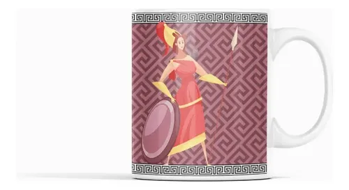 Taza Atenea - Para Amantes De La Mitología Griega Blanco