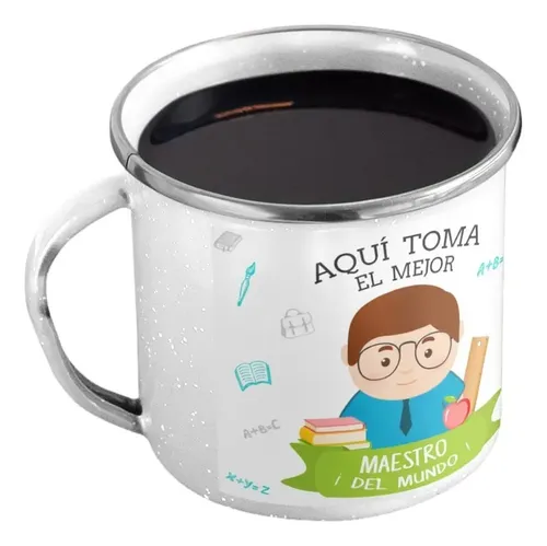 Taza Enlozada Café Y Clases - Días De Profesor Blanco Regalo Profesor