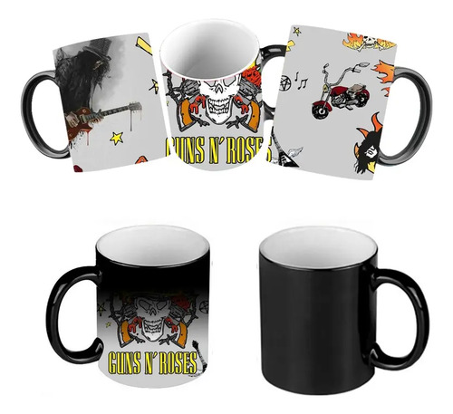 Taza Mágica De Guns And Roses - Bandas De Rock Negro Guns And Roses