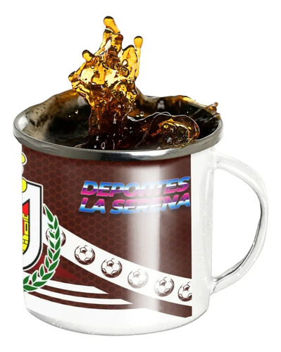 Taza Lechero Enlozado Club Deportes La Serena Fútbol Chileno Negro Regalo Club