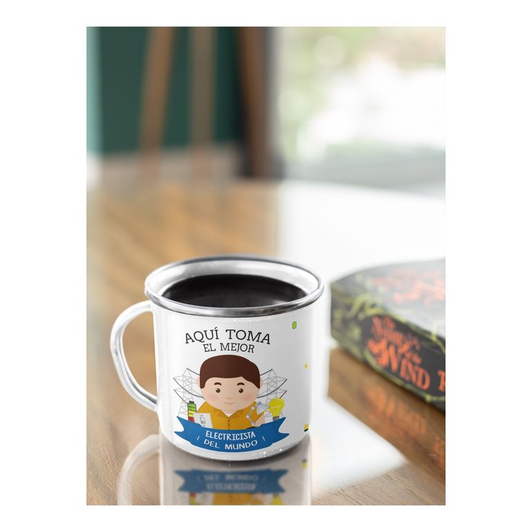 Taza Enlozada Circuitos y Café - Día de Electricista