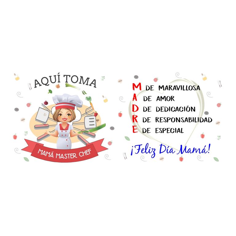 Taza Enlozada Mamá Master Chef - Sabores del Corazón