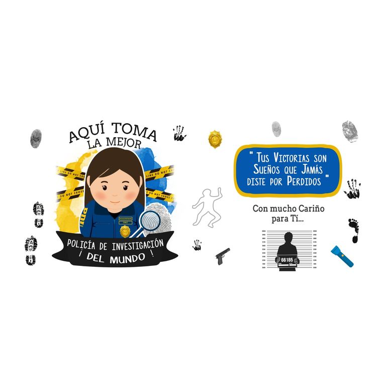Taza Enlozada Policía de Investigación - Honor y Deber