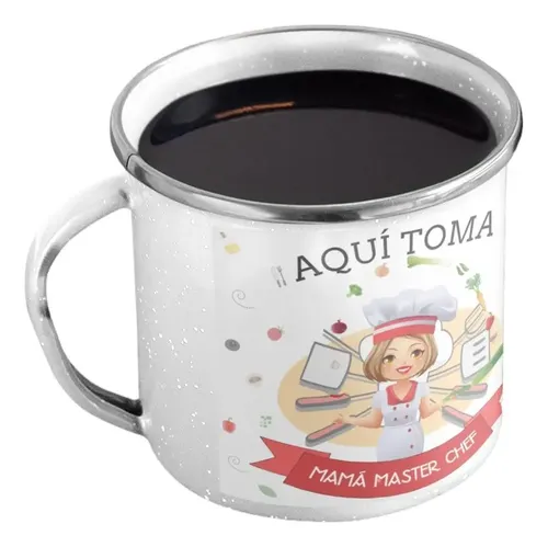 Taza Enlozada Mamá Master Chef - Sabores Del Corazón Blanco Mamá Master Chef
