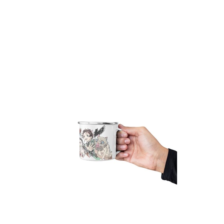 Taza Enlozada Espadas y Demonios con Demon Slayer