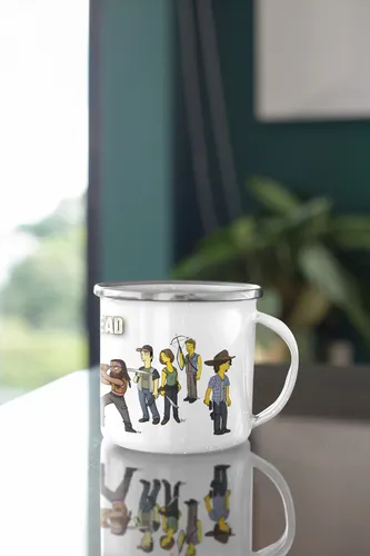 Taza Enlozada Héroes Y Zombis - The Walking Dead Blanco Héroes Y Zombis