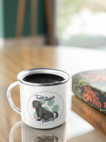 Taza Enlozada Mestizo - Amor Diverso. Blanco Mestizo Regalo Mascota