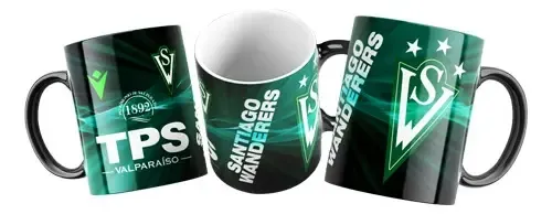 Taza Mágica Club Santiago Wanderers Futbol Chileno Negro Santiago Wanderers