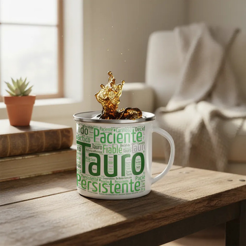 Taza Enlozada Tauro - Lealtad Terrenal Blanco