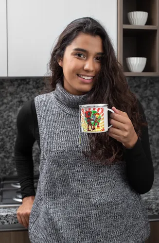 Taza Enlozada Iron Man & Deadpool - Duelo De Ingenios Blanco