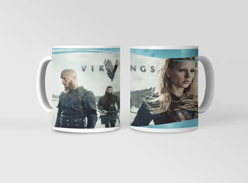 Taza Vikingos Lagertha Y Ragnar Blanco