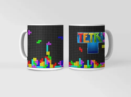 Taza Tetris - Caída De Bloques Blanco
