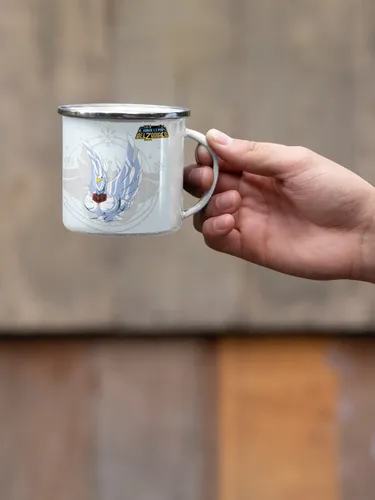 Taza Enlozada Hyoga De Cisne Caballeros Del Zodiaco Blanco Caballeros Del