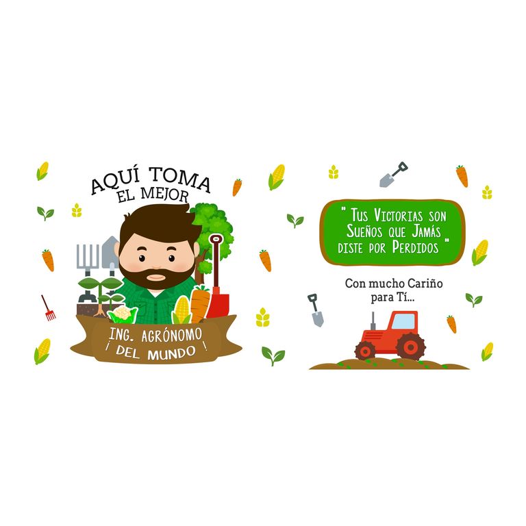 Taza Enlozada Entre Semillas y Café - Ing. Agrónomo H