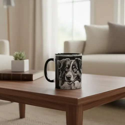 Taza Mágica Mascota Australian Shepherd Pastor Australiano Negro Mascota