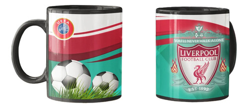 Taza Magica Liverpool Futbol Ingles Reds Anfield Negro Fútbol