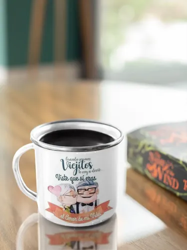 Taza Enlozada Lechera Abuelitos Up Amor De Mi Vida Blanco Abuelito Amor De Mi