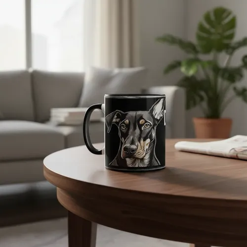 Taza Mágica Mascota Doberman Nobleza Y Vigilancia Negro Mascota