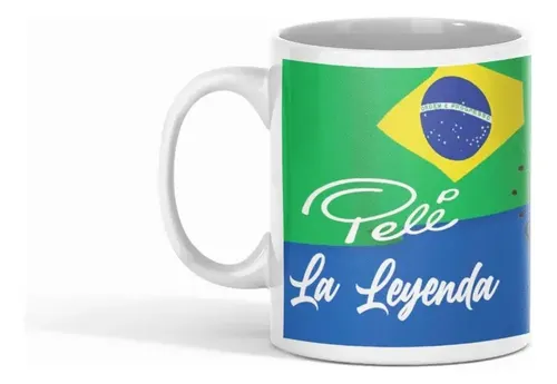 Taza Pelé - Perfecto Para Amantes Del Fútbol Blanco