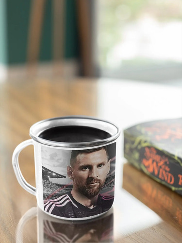 Taza Enlozada Lechera Lionel Messi Inter De Miami Negro Lionel Messi Inter