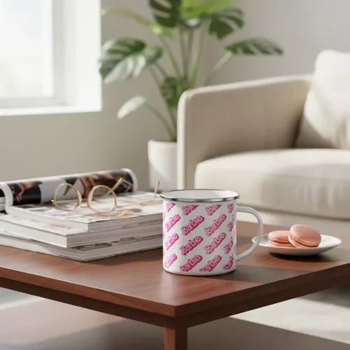 Taza Enlozada Vive Un Día Rosa Con Barbie Blanco