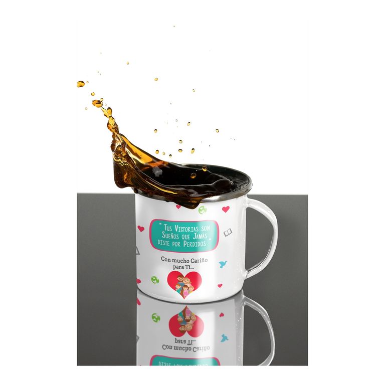 Taza Enlozada Entre Ayuda y Aromas de Café Trabajadora Social
