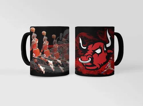 Taza Magica Chicago Bulls Michael Jordan Nba Negro Chicago Bulls Michael Jordan
