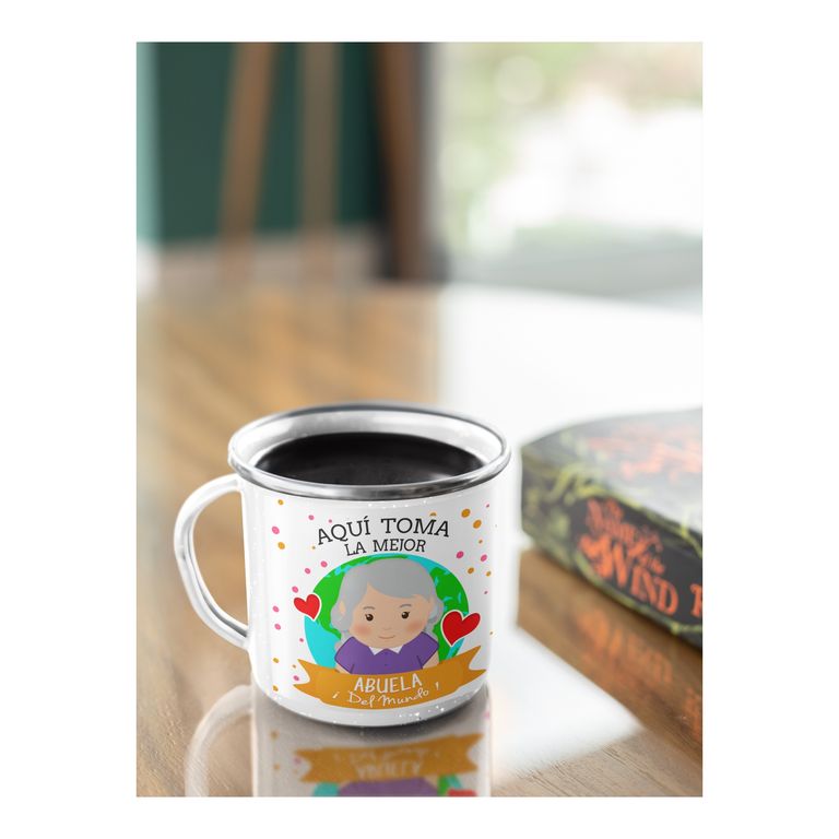 Taza Enlozada Mejor Abuela del Mundo - Dulzura y Sabiduría