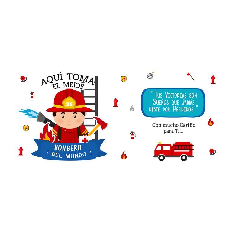 Taza Enlozada Bomberos - Héroes del Fuego H
