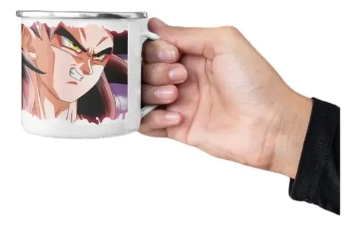 Taza Enlozada Super Saiyan 4 Goku - Batalla Épica Blanco