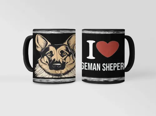 Taza Mágica Pastor Alemán Lealtad Y Valentía Negro Mascota