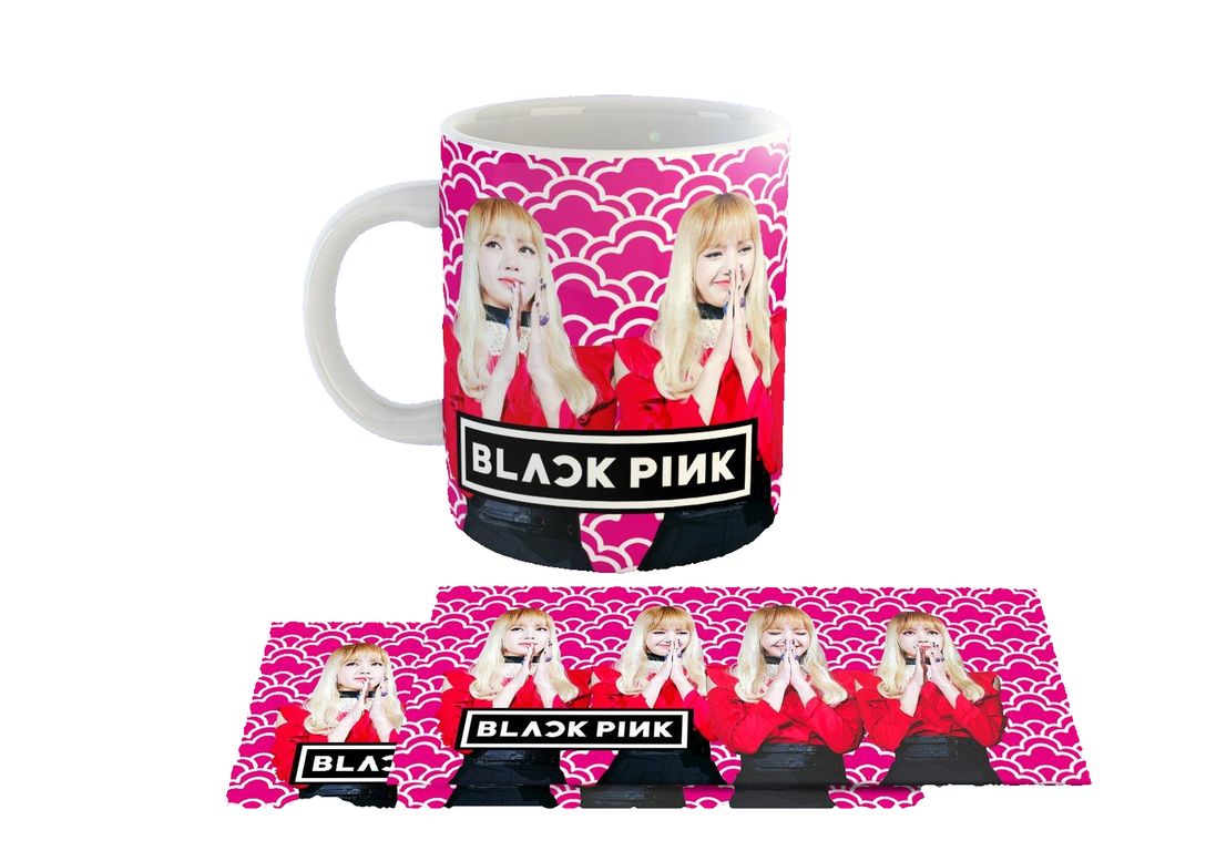 Taza Ceramica 11oz K-Pop Insp Blackpink Patron Rosa