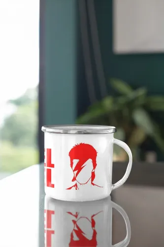Taza Enlozada Rebel Rebel - Espíritu De Bowie Blanco David Bowie
