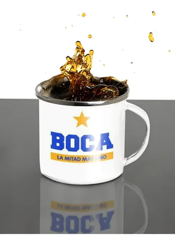 Taza Enlozada Pasión Xeneize Boca Juniors Futbol Argentino Blanco Xeneize Boca