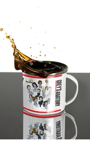Taza Enlozada Corazones Y Cirugías - Greys Anatomy Blanco Regalo Corazones Y