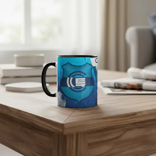 Taza Equipo De Fútbol Argentino Gimnasia Egrima Lp Triperos Negro Fútbol