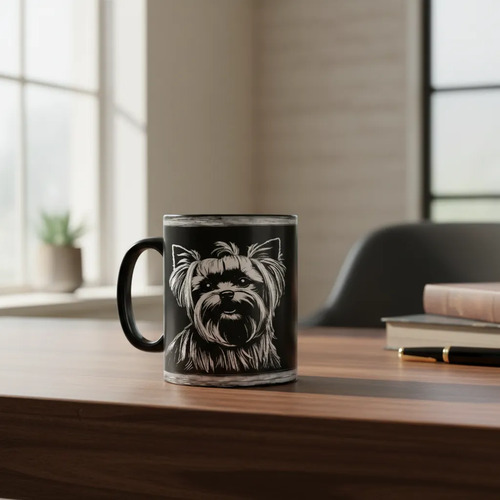 Taza Mágica Mascota Yorkshire Terrier Encanto Y Vivacidad Negro Mascota