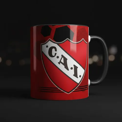 Taza Equipo De Fútbol Argentino Independiente De Avellaneda Negro