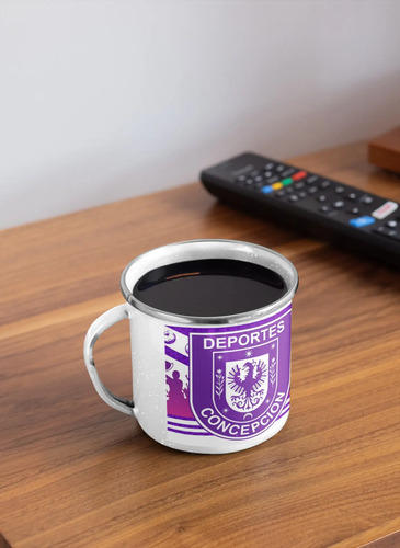 Taza Lechero Enlozado Club Deportes Concepción Fútbol Chile Blanco Regao Club