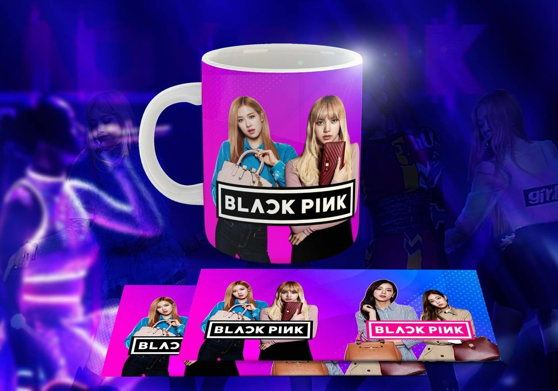 Taza Ceramica 11oz K-Pop Insp Blackpink Duo Magenta